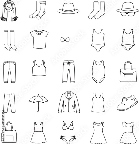 clothing and accessories icons