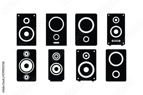 Speaker Silhouette Vector Icon Collection