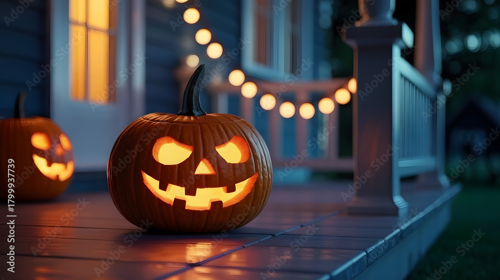 Fototapeta premium halloween pumpkin lantern