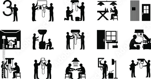 \erior maintenance vector icons for professional service