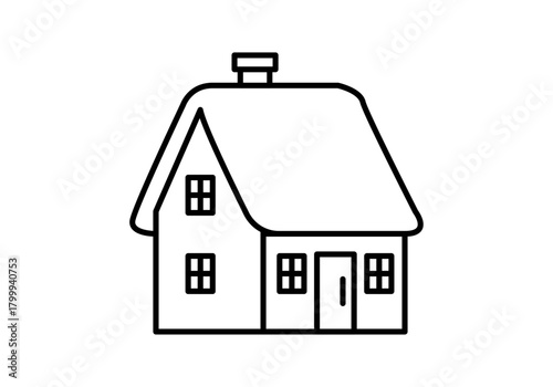 Icono negro lineal de casa o cabaña 