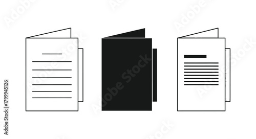 Set of brochure icons simple flat vector design element isolated on white background for web and mobile apps