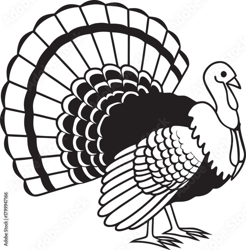Turkey silhouette vector art illustration 2