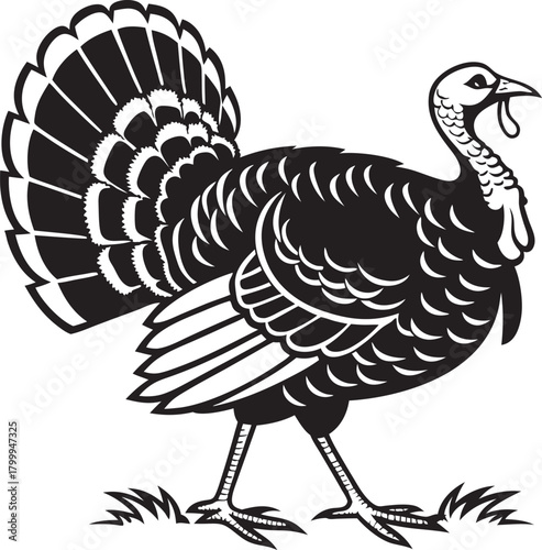 Turkey silhouette vector art illustration