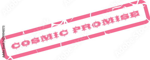 Cosmic Promise Pink Distressed Grunge Style Official Seal or Decorative Label