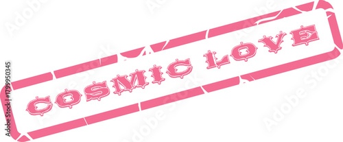 Vibrant pink cosmic love textured stamp symbolizing deep affection, universal connection, and heartfelt emotion