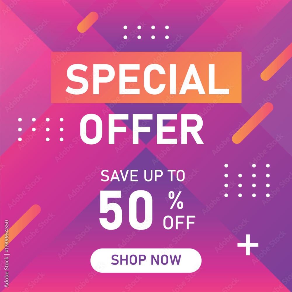 Fototapeta premium Sale banner template design, Mega sale special offer template