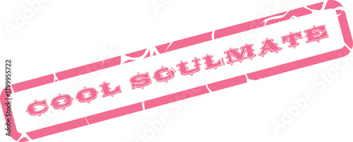 Distressed pink Cool Soulmate rubber stamp ideal for expressing romantic sentiments and affectionate themes