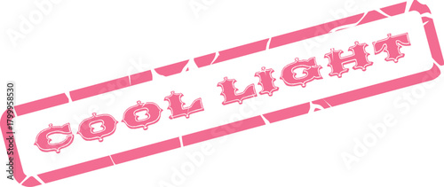 Engaging pink Cool Light words presented in a unique distressed rectangular border suitable for concepts of clarity and illumination