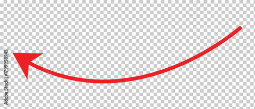 set of long curved arrow icon, arrow icon, curly wave arrow icon.