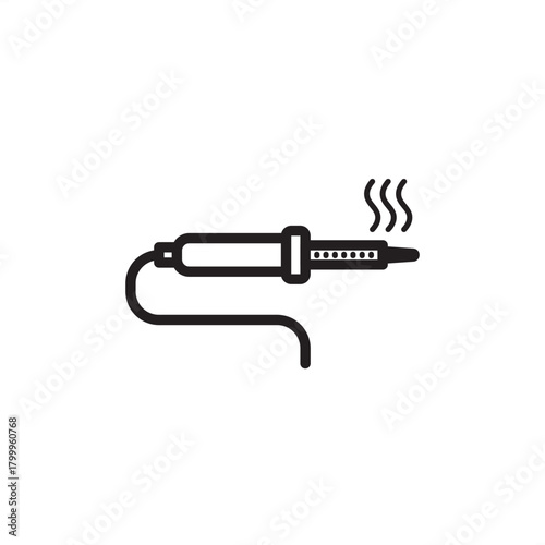 Soldering iron icon symbolizing electrical component joining, circuit board repair, and metal fusion, representing specialized electronic tools, modern assembly work, and field technician equipment.