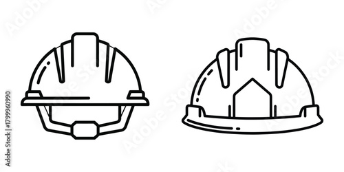 Construction safety helmet hard hat engineer protection gear vector illustration