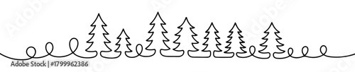 christmas tree line art icons