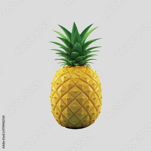 Isolated Pineapple Illustration for Tropical Fruit Concept and Healthy Eating Design