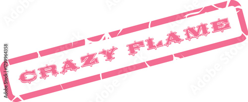 Fiery Pink Crazy Flame Distressed Stamp Mark for Energetic Visuals and Passionate Expressions