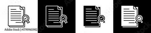 Standards icon variations in line and glyph style on black and white background