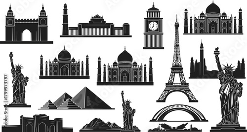 landmark, silhouette, architecture, monument, global, heritage, travel, culture, icon, skyline, tower, dome, gate, historic