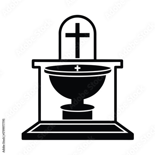 Holy Water Bowl On Altar Icon