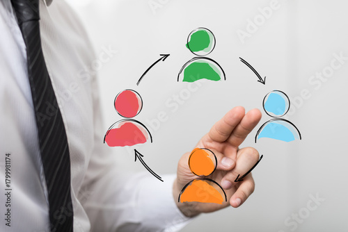 Business person showing a t...