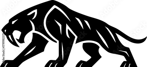 elegant Tribal Panther Silhouette Featuring Dynamic Poses and Bold Wildcat Line Art