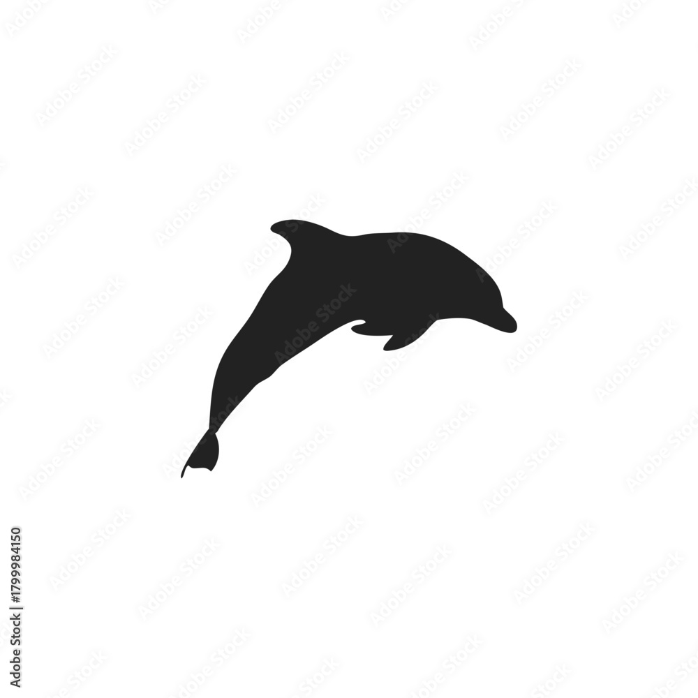 Fototapeta premium dolphin silhouette vector icon illustration