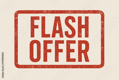 Rectangular seal OFFER distressed red print condensed font pressure