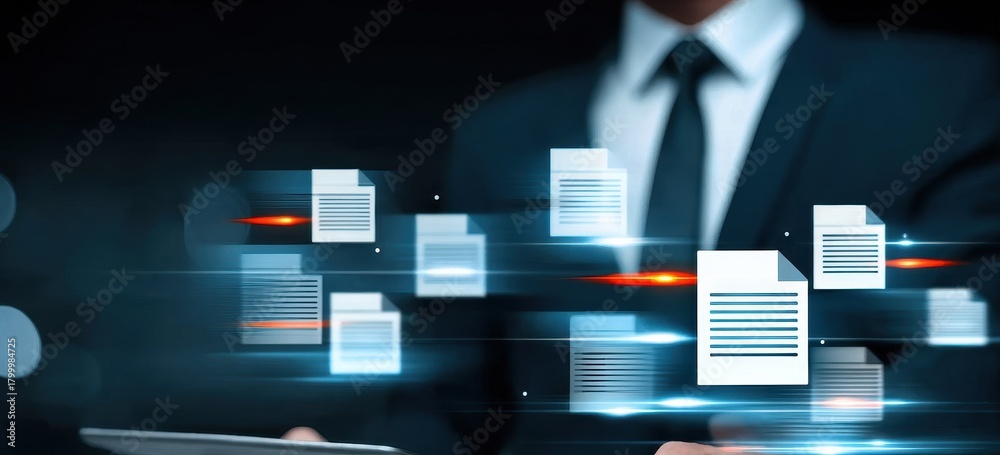 Fototapeta premium Lead execution follows the blueprint, guiding the operation documents toward successful partnership approval