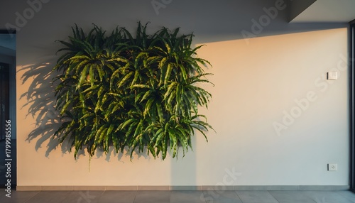 Bird’s Nest Fern (Asplenium nidus) displayed as an interior ornamental plant, featuring lush green tropical foliage. Indoor gardening