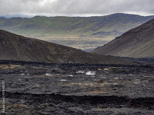 Photography lava fields and volcanism on Reykjanes Peninsula in Iceland