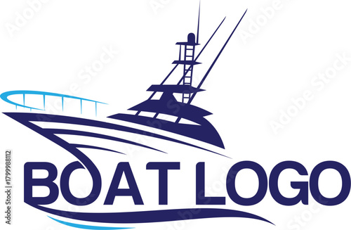 Yacht speed boat logo vector