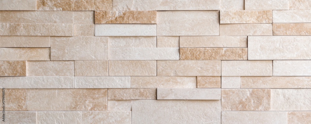 Obraz premium Beige Stone Wall Cladding Texture, wall , stone