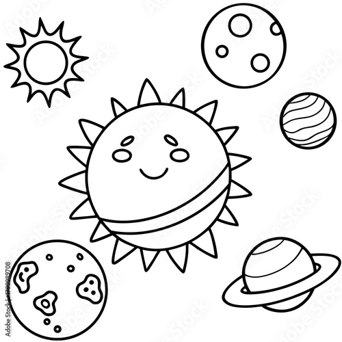 Solar System for Kids coloring page