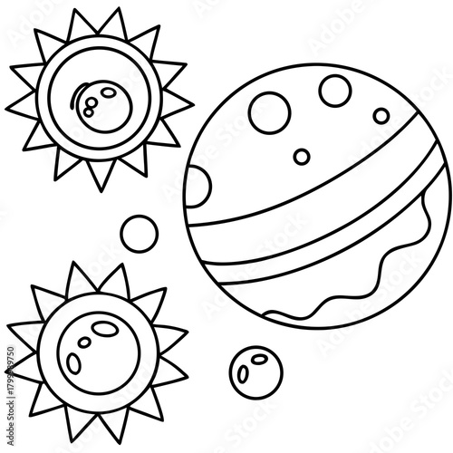Solar System for Kids coloring page