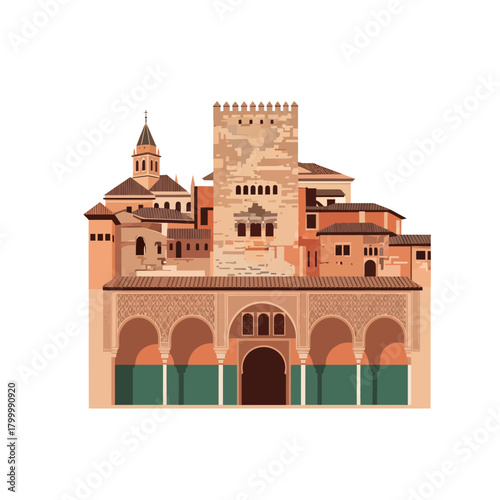 Alhambra Palace Spain Vector