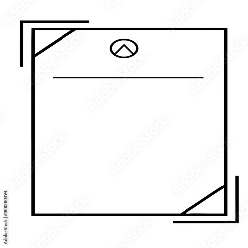 A clean mystical letterhead frame with geometric corner angles and a central sigil. Minimal, modern, and perfect for elegant documents, branding, or digital stationery.