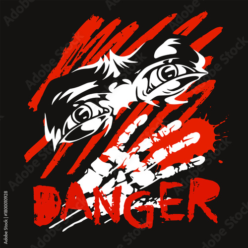 Grunge art depicting danger