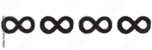 Set of infinity symbols. Infinity. Symbol of repetition. Vector illustration.