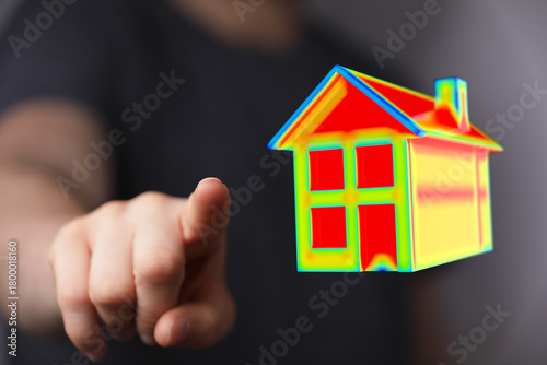 Man pointing at a digital h...