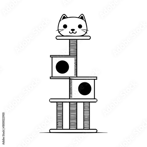 Cat tree tower for climbing and playing symbolizing pet care, feline activity, and cozy home furniture for cats.