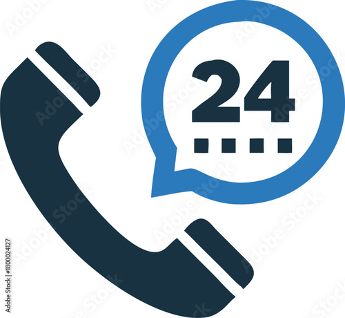 A phone call icon announces twenty four hour service for modern customer support