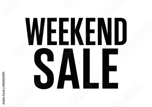 Clean bold typography with text WEEKEND SALE modern condensed font geometric layout isolated on white background minimal vector design commercial lettering style