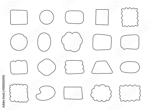 Doodle frame simple regular outline set showing different geometric shapes with perfect for your decoration, handmade artwork, sketching and creative design projects