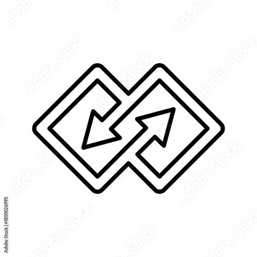 Substitute or replace icon, logo design with arrows vector illustration, pictogram isolated on white background. color editable

