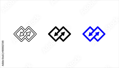 Substitute or replace icon set, logo design with arrows vector illustration, pictogram isolated on white background. color editable

