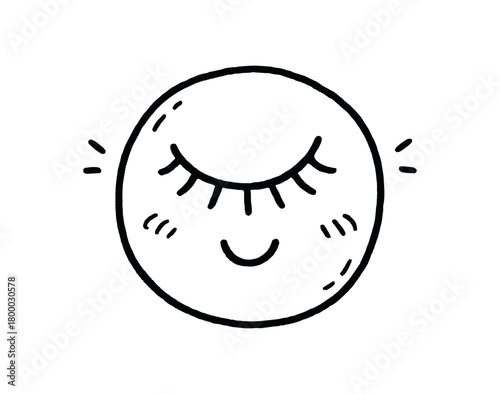 handdrawn cute doodle style safe for sensitive eyes icon with eyelash curve vector line illustration