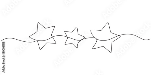 hand draw doodle stars illustration in continuous line arts style vector, Star icon line continuous drawing vector. One line Infinity Star icon vector background. Star icon. Continuous outline of a 