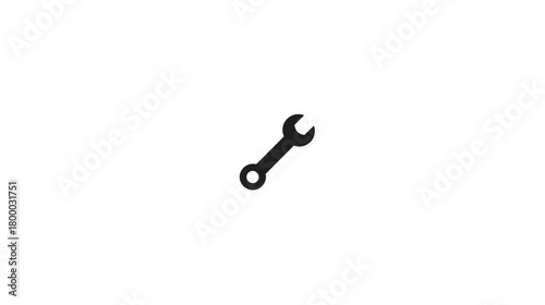 Generic Black Wrench Tool Icon Isolated on White Background for Settings, Repair, Maintenance, and Services
