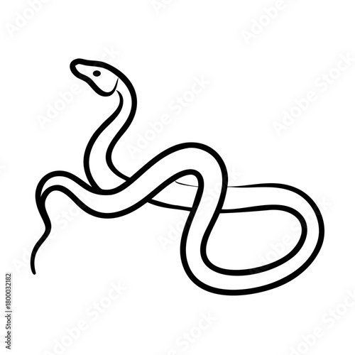 Wallpaper Mural Simple snake curve outline, stylized and elegant, against clean backdrop. Snake curve drawing captures essence of smooth, flowing form. Torontodigital.ca