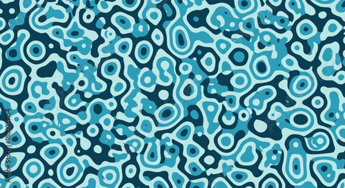 Abstract blue pattern with organic shapes creates a visually captivating and dynamic background for various design projects and creative applications
