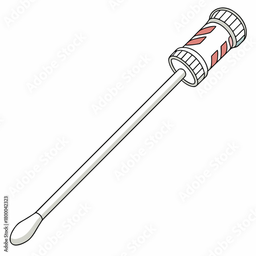 Illustration of a white sterile swab isolated on